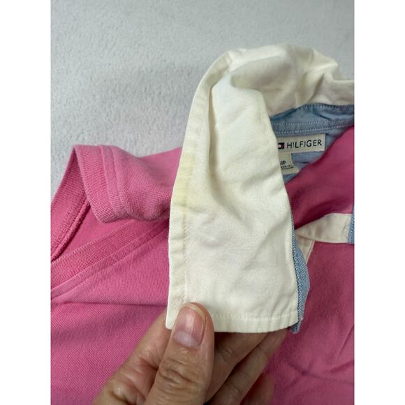 Tommy Hilfiger Y2K Large S Retro Colorblock Preppy Tenniscore Polo Tank Collar‎ - Picture 10 of 11
